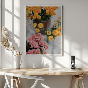 Chrysanthemum Blooms | Autumn Floral Still Life Poster