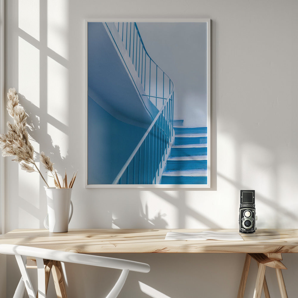 Blue Steps | Architectural Minimalism Poster