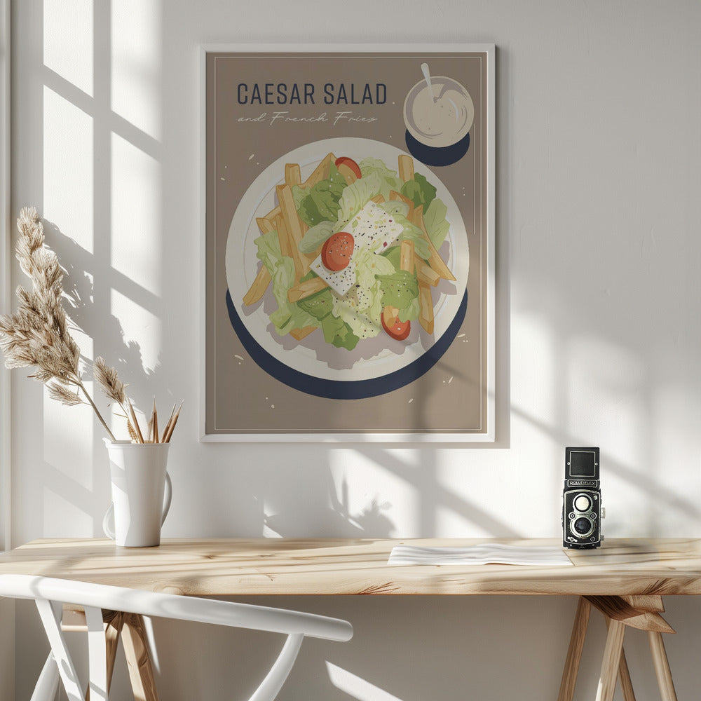 Caesar Salad and French Fries Poster