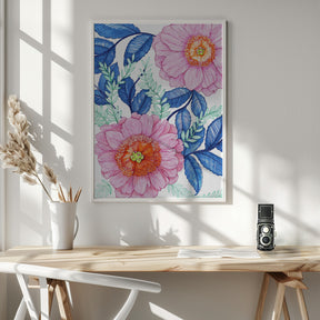 Pink Florals Poster