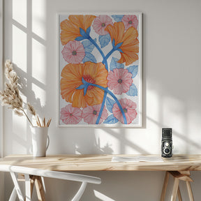 Big Orange Blooms Poster