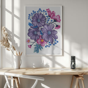 Pink and Purple Florals Poster