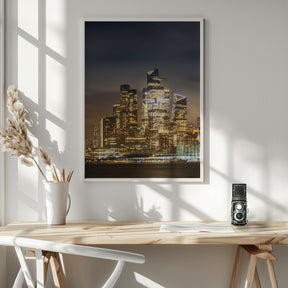 Magnificent NYC skyline with Hudson Yards in the evening Poster