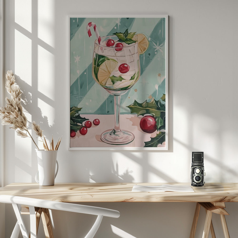 Christmas Mojito Cocktail Poster