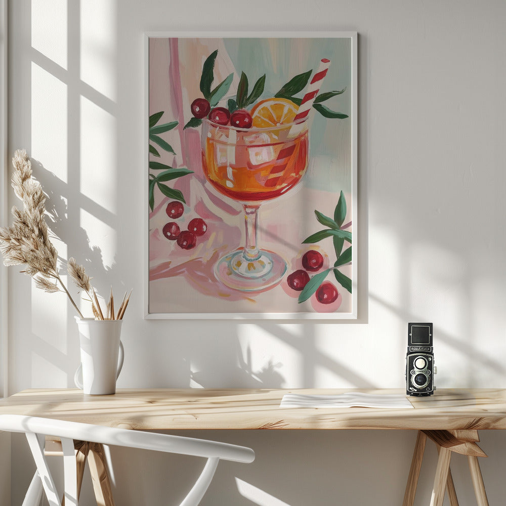 Christmas Aperol Spritz Cocktail Poster