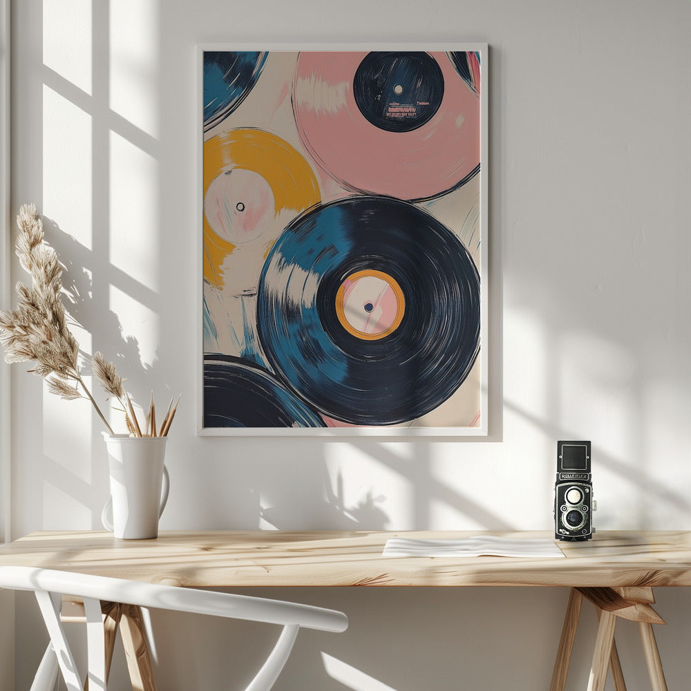 Retro Vinyl Records Poster