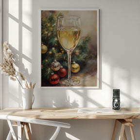 Christmas White Wine Poster