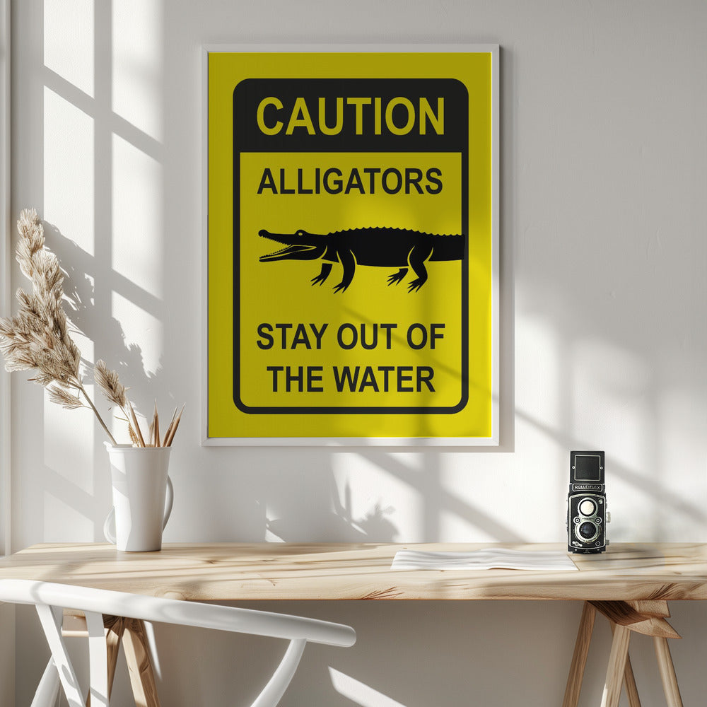 Caution   Alligators Poster