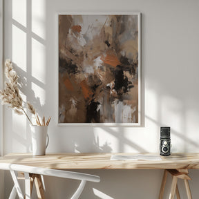 Abstract Mocha No 2 Poster