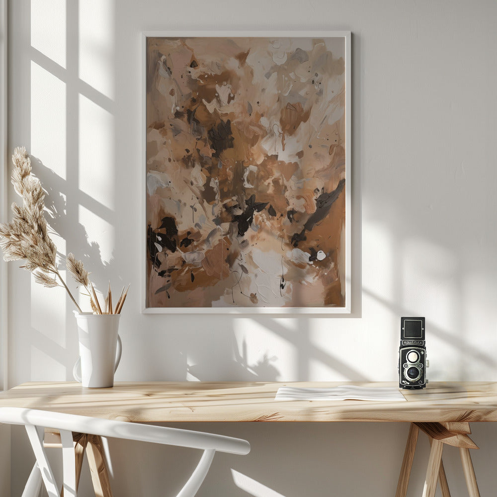 Abstract Mocha No 1 Poster