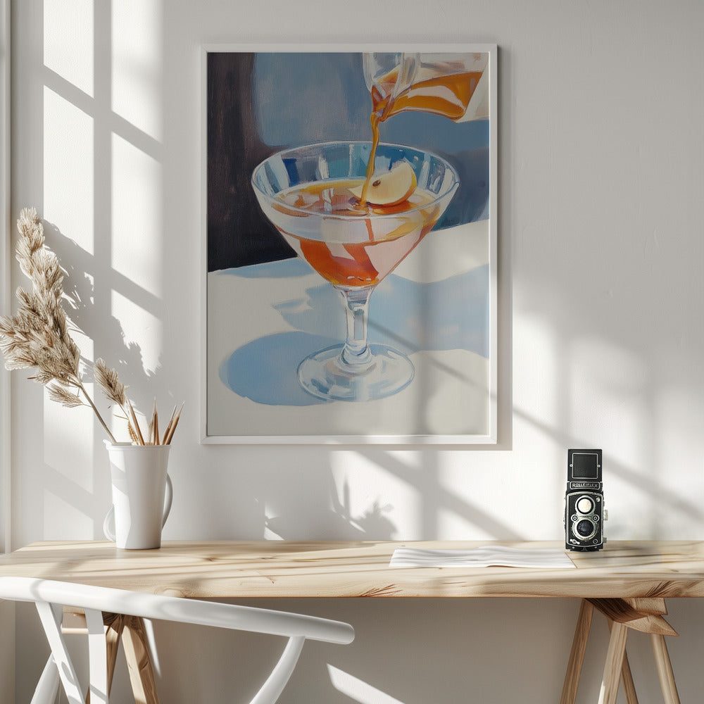 Pouring Lemon Tea into a Glass Poster