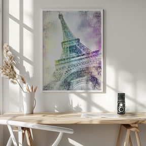 PARIS Watercolor Eiffel Tower Poster