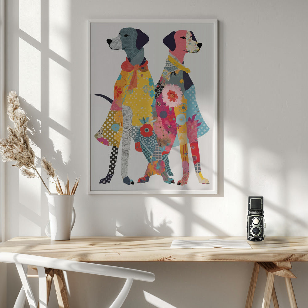 Colorful Dogs Poster