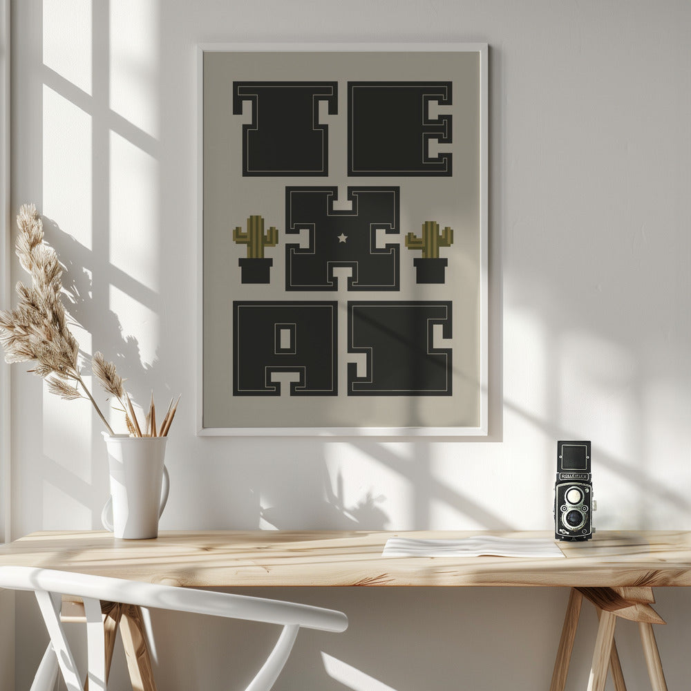 Texas modern wall art Poster