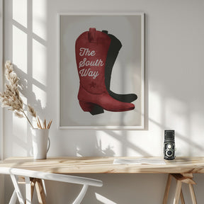 Cowgirl red boot print Poster