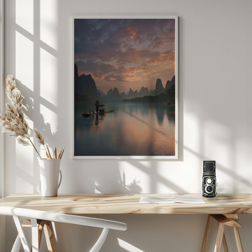 Li River Sunrise Poster