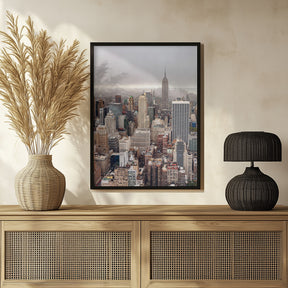 Foggy day in Manhattan Poster