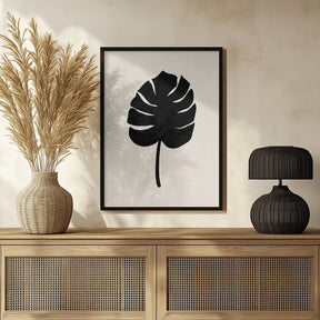 Monstera Leaf Black Poster