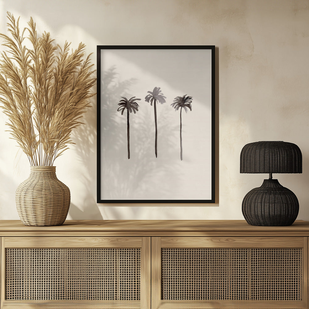 Palm Trees Ink Poster