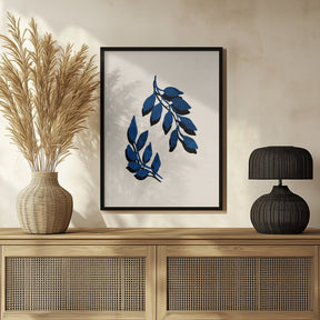 Blue Twig Brush Poster