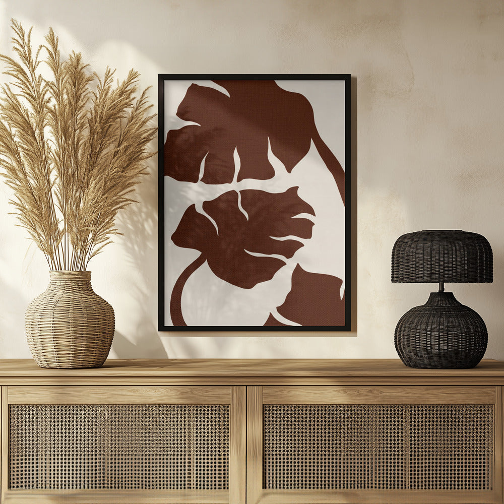 Monstera Canvas Brown Poster