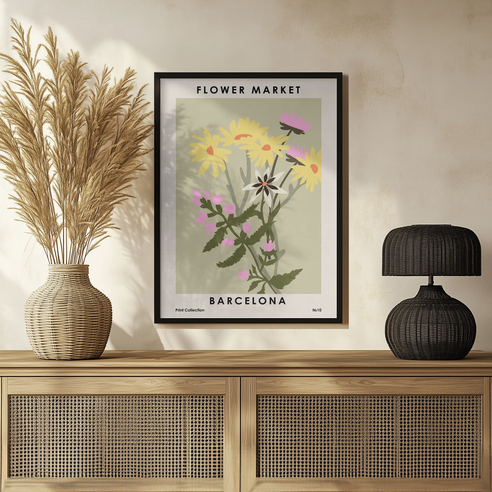 Flower Market Barcelona Poster