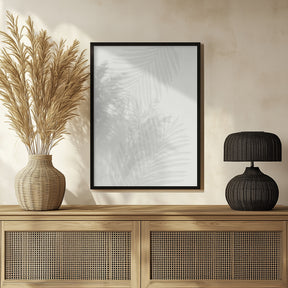 PALM LEAF 13 GRAY PATTERN Poster