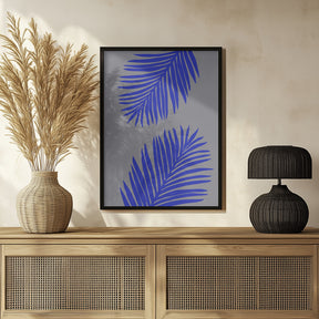 PALM LEAF 02 SOFT GRAY Poster