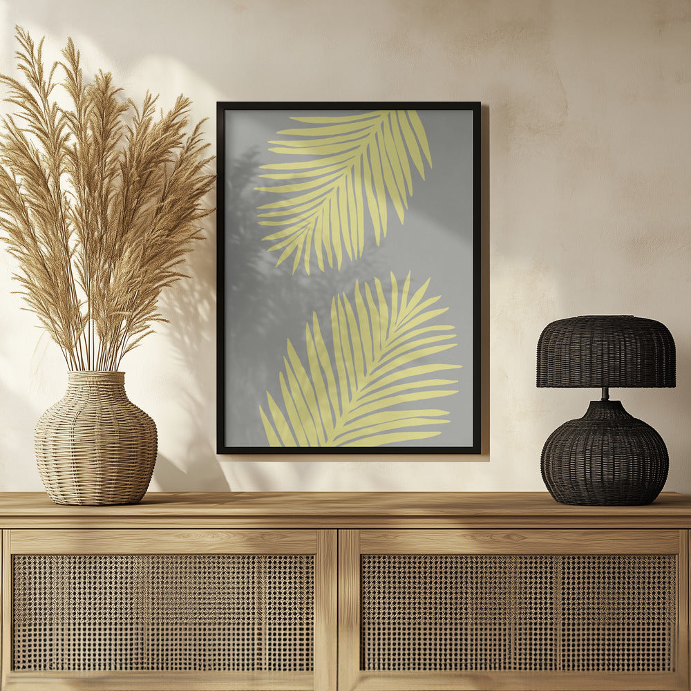 PALM LEAF 01 YELLOW Poster