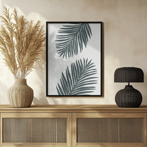 Palm Leaf Gray with tint of green 01 Poster