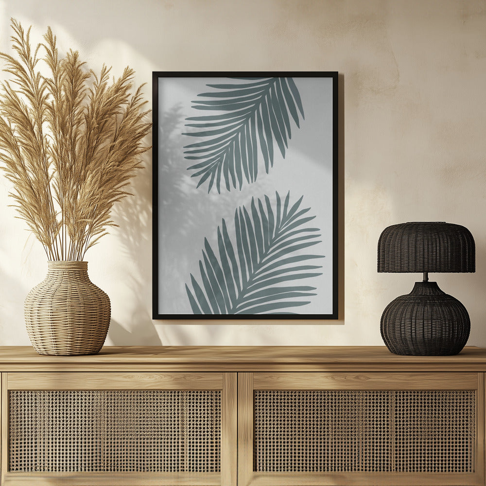 Palm Leaf Gray with tint of green 02Palm Leaf Color Matched 02 Poster