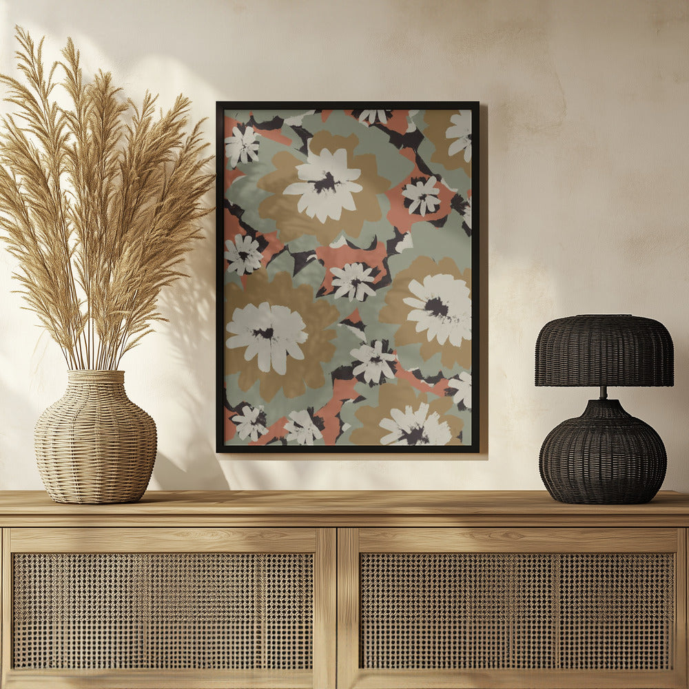 Big Pastel Flowers Poster