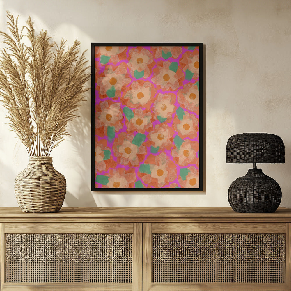 Orange Cute Blossoms Poster