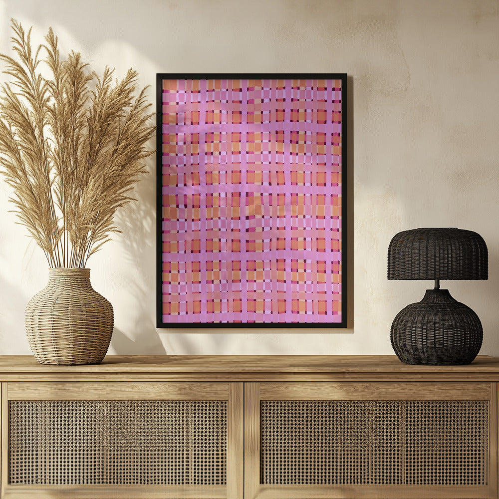 Pink Plaid Poster