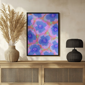 Purple Flowers Pattern Poster