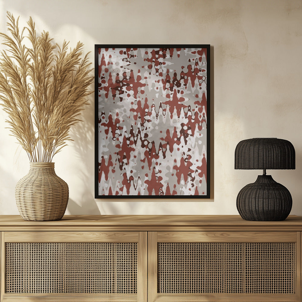 Liquid Beige Brown Pattern Poster