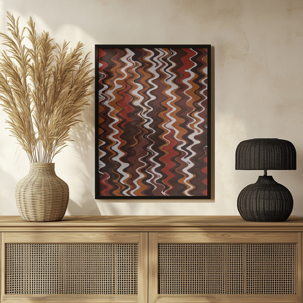 Earthy Color Zig Zag Pattern Poster