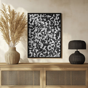 Black And White Zig Zag Pattern Poster