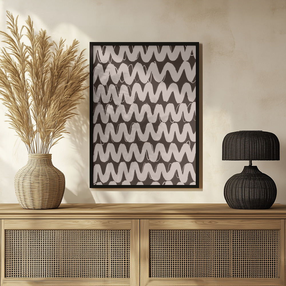 Big Beige ZigZag Pattern Poster