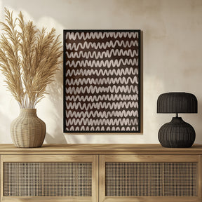 Beige ZigZag on Rusty Color Pattern Poster