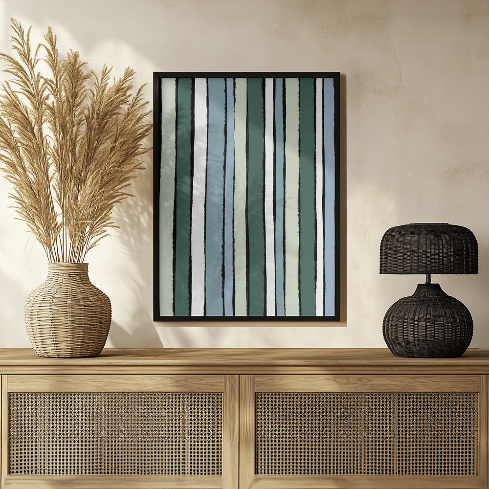 Smaragd Green Stripes Poster