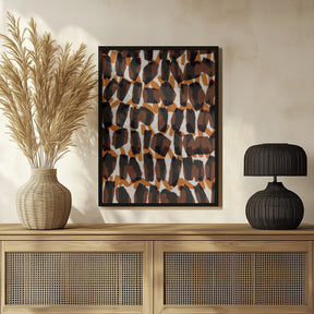 Brown Orange Brush Strokes Poster