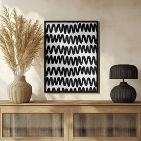 Black Zig Zag Pattern Poster