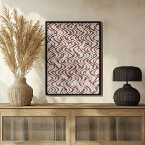 Beige Wavey Zig Zag Pattern Poster