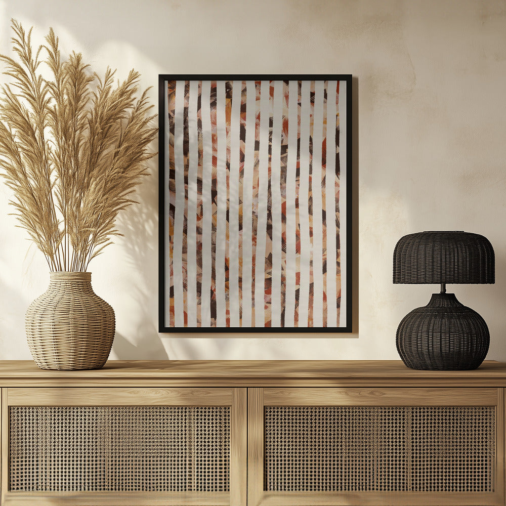 Beige Stripes Pattern Poster