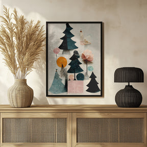 Cute Pine Tree Composition Poster