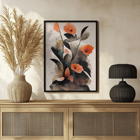 Coral Flowers Poster