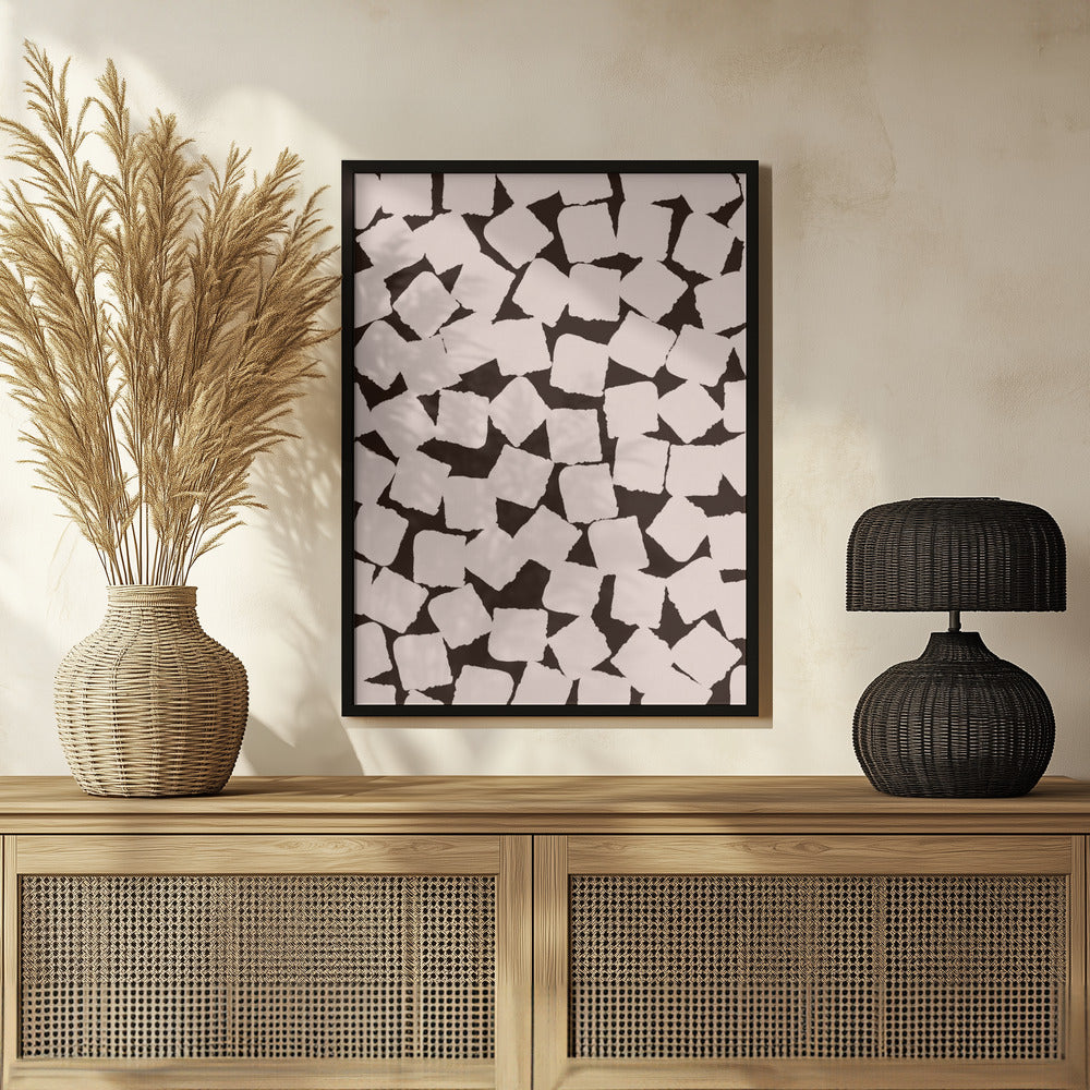 Beige Cubes Pattern Poster