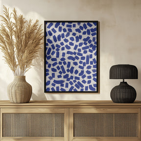 Blue Strokes Pattern Poster