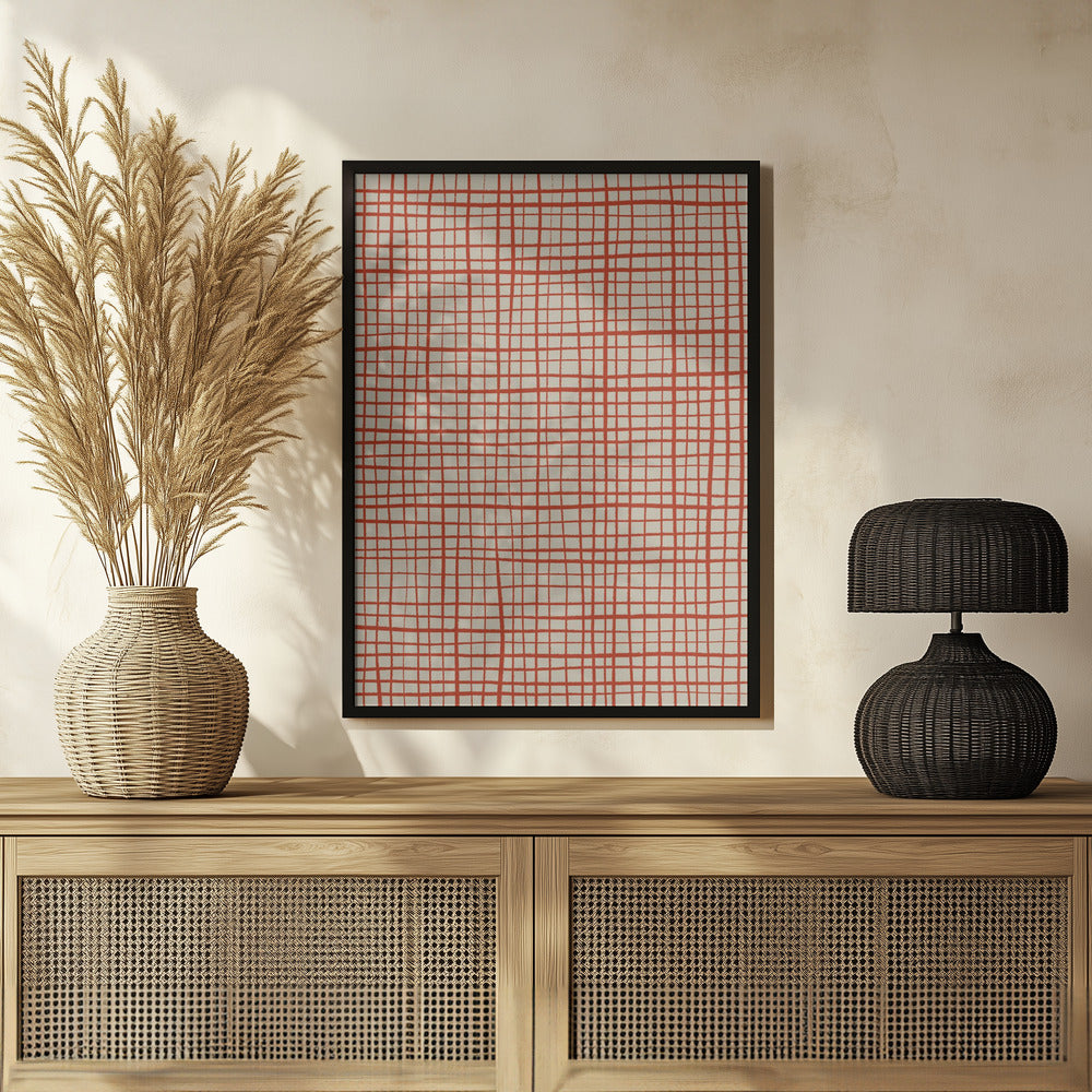 Hand Drawn Grid Pattern Poster